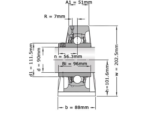 SKF Lagerblok Staand UCP218 (90mm)