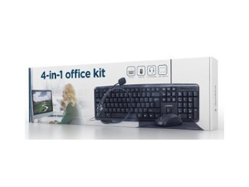 Thuiswerk set zwart toetsenbord muis+mat en headset