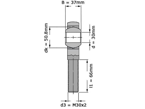 SKF Stangkop SAKAC30 M (30x71x37mm)