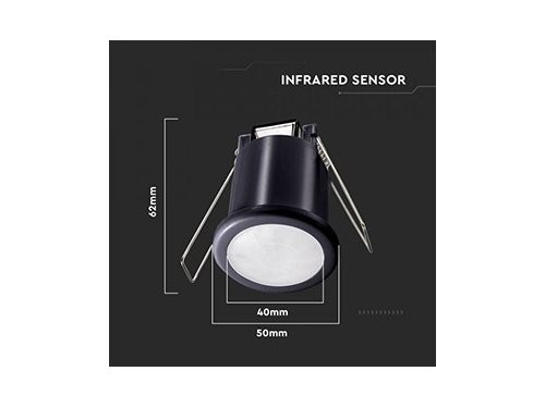 Bewegingsmelder inbouw plafond 360 graden zwart compact