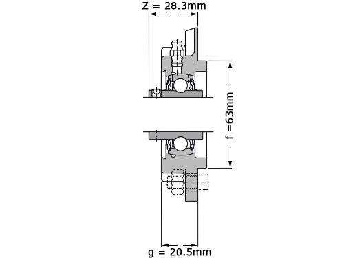 JTEKT - Koyo Lagerblok Rond UCFC203 J (17mm)