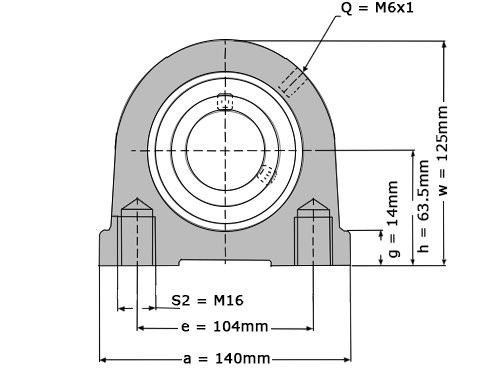 SNR Lagerblok Staand UCPA211 (55mm)