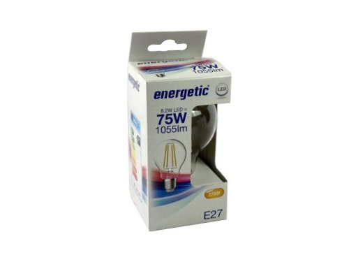 Foto van Energetic LED GLS E27 7,8-75W 2700K filament helder Energetic LED GLS E27 7,8-75W 2700K filament helder