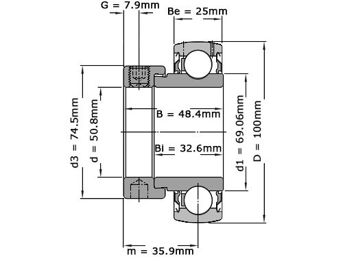 Foto van SKF Insert Lager YET211 200 (50.8mm) SKF Insert Lager YET211 200 (50.8mm)