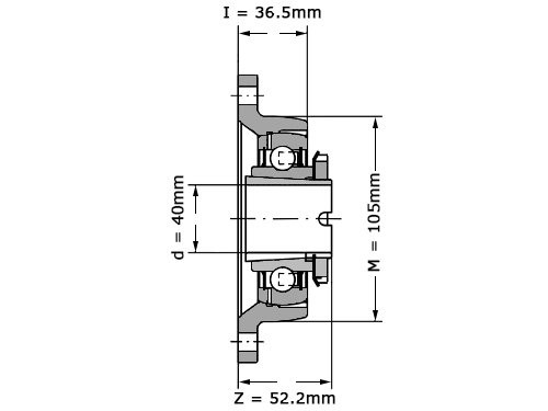 Foto van INA Lagerblok Ovaal RCJTA40 N (40mm) INA Lagerblok Ovaal RCJTA40 N (40mm)