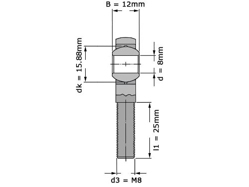 SKF Stangkop SAKAC8 M (8x25x12mm)