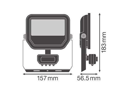 Foto van LED Bouwlamp 17W 3000K zwart + sensor LED Bouwlamp 17W 3000K zwart + sensor