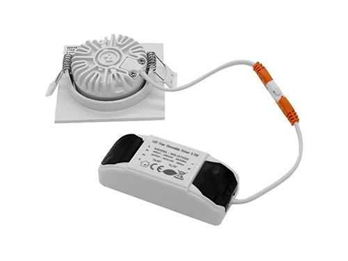 Foto van LED inbouwspot 6W 2700K 85mm 60gr vierkant verstelbaar wit LED inbouwspot 6W 2700K 85mm 60gr vierkant verstelbaar wit