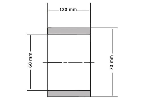 Glijlager Sinterbrons BP25 60x70x120mm