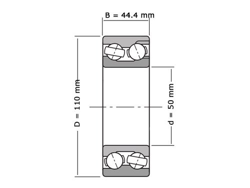 NKE Hoekcontactlager Tweerijig 3310 B TV (50x110x44.4mm)