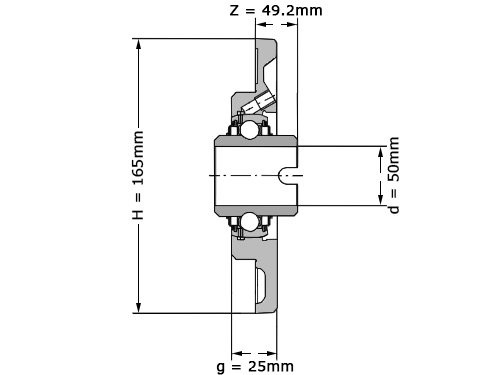 Foto van INA Lagerblok Rond RMEL50 N (50mm) INA Lagerblok Rond RMEL50 N (50mm)