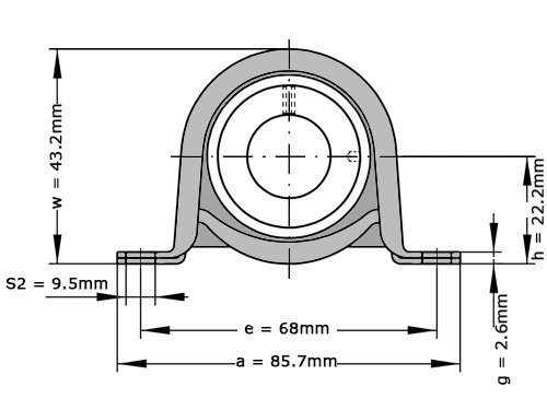 INA Lagerblok Staand PBY15 (15mm)