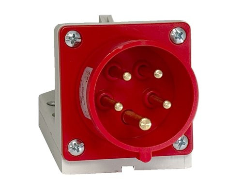 Foto van CEE 5P/32A/400V opb wcd rood met pennen CEE 5P/32A/400V opb wcd rood met pennen