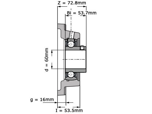 Foto van SNR Lagerblok Vierkant USFE212 (60mm) SNR Lagerblok Vierkant USFE212 (60mm)