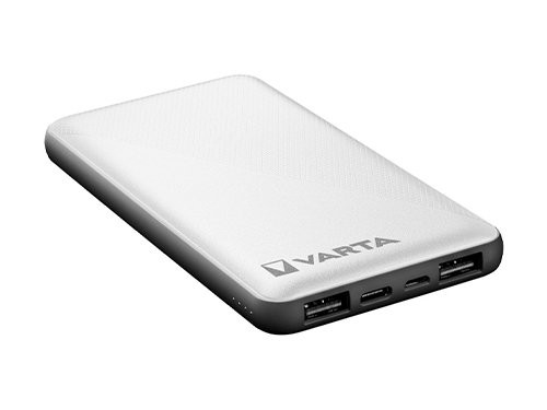 Foto van Powerbank 10.000mA zilver USB + USB-C Powerbank 10.000mA zilver USB + USB-C