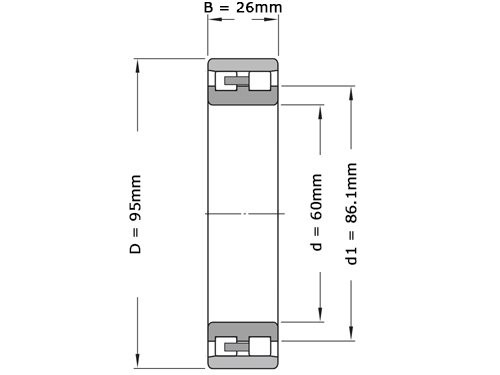 Foto van FAG Cilinderlager Tweerijig NN3012 AS M SP (60x95x26mm) FAG Cilinderlager Tweerijig NN3012 AS M SP (60x95x26mm)