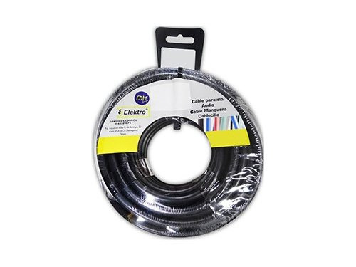 Kabel H03VV-F VMVS rond 2x1qmm zwart 10m