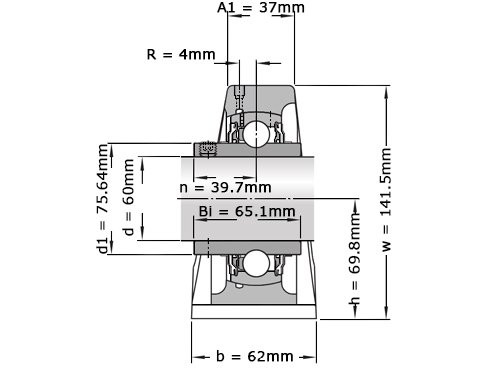 SKF Lagerblok Staand UCP212 H (60mm)