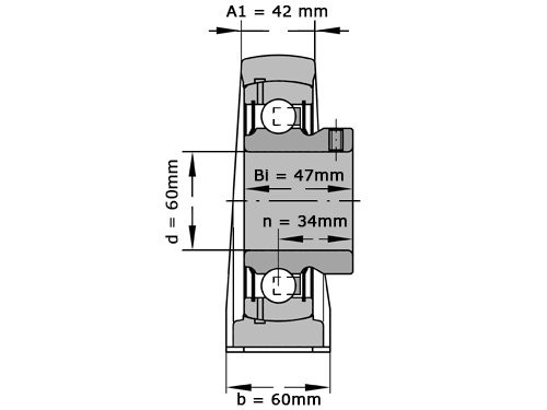 INA Lagerblok Staand PASEY60 XL N (60mm)