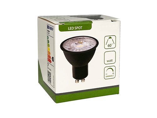 Foto van LED spot GU10 230V 3-35W 60gr zwart 2700K dimbaar LED spot GU10 230V 3-35W 60gr zwart 2700K dimbaar