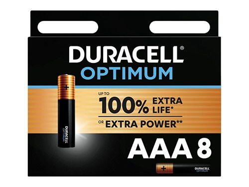 Foto van Duracell Optimum 100% batterij AAA blister(8) Duracell Optimum 100% batterij AAA blister(8)