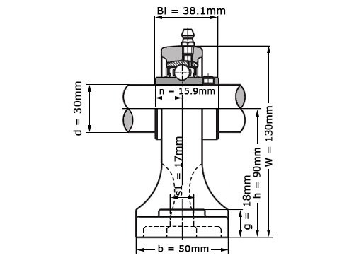 IBB Lagerblok Staand UCPH206 (30mm)
