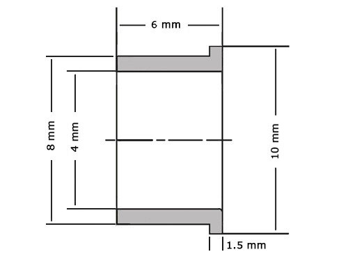 Flensglijlager Sinterbrons BP25 4x8x6/10x1.5mm