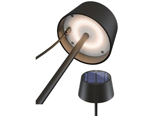 Foto van LED Solar Tafellamp 2W 3000K touch zwart LED Solar Tafellamp 2W 3000K touch zwart