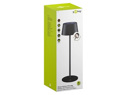 Foto van LED Solar Tafellamp 2W 3000K touch zwart LED Solar Tafellamp 2W 3000K touch zwart