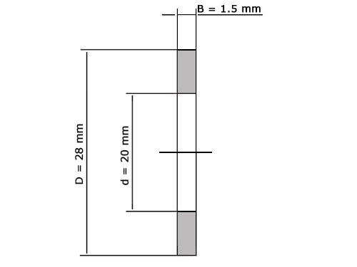 Passchijf DIN988 20x28x1.5mm