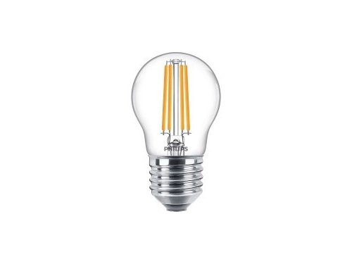 Philips LED kogel E27 6,5-60W 2700K filament helder blister