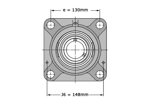 SKF Lagerblok Vierkant FY55 TF (55mm)