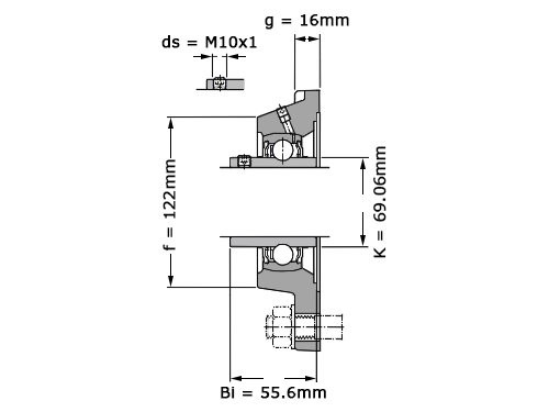 SKF Lagerblok Vierkant FY55 TF (55mm)