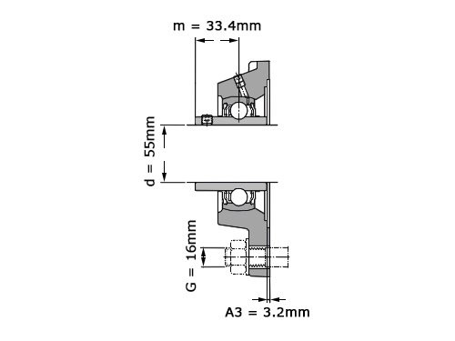 SKF Lagerblok Vierkant FY55 TF (55mm)
