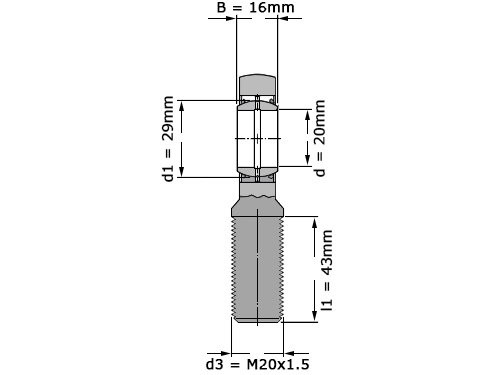 Foto van SKF Stangkop SAL20 ES (20x54x16mm) SKF Stangkop SAL20 ES (20x54x16mm)