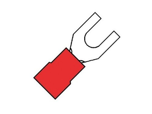 Foto van Kabelschoen vork rood 4.3mm Kabelschoen vork rood 4.3mm