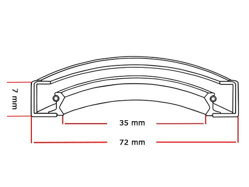Foto van Oliekeerring 35x72x7mm B1SL NBR 70 Oliekeerring 35x72x7mm B1SL NBR 70
