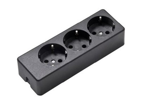 Tafelcontactdoos RA 3V langwerpig zwart