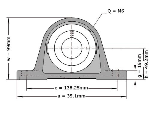 INA Lagerblok Staand TASE40 N (40mm)