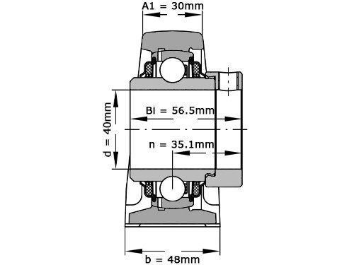 INA Lagerblok Staand TASE40 N (40mm)