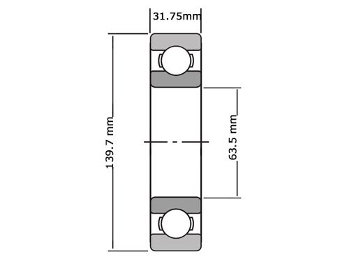 NKE Kogellager Eenrijig MJ2.1/2 (63.5x139.7x31.75mm)