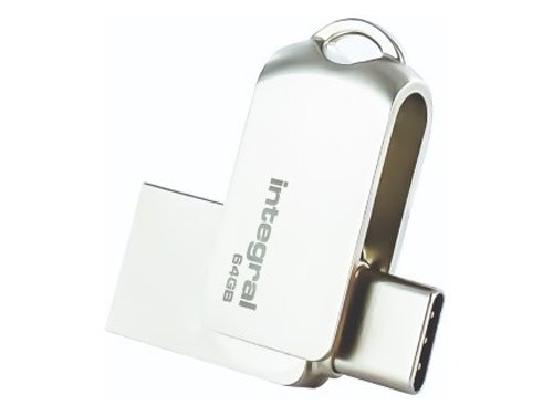 USB stick 64GB Metal Dual USB-C en USB 3.0