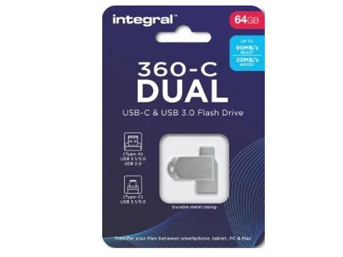 USB stick 64GB Metal Dual USB-C en USB 3.0