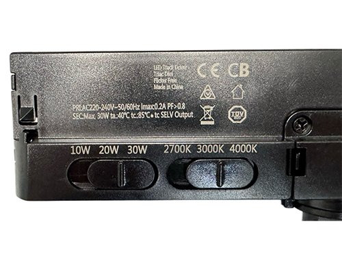 LED railspot 3-fase zwart multi instelbaar 10-30W Tri-white