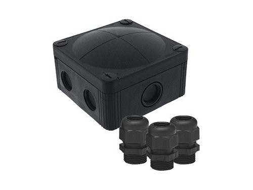 Foto van Kabeldoos WISKA 407 + 3 wartels M20 IP67 zwart Kabeldoos WISKA 407 + 3 wartels M20 IP67 zwart