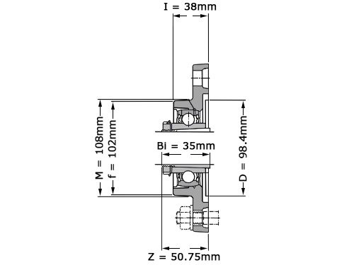 Foto van SKF Lagerblok Ovaal FYTJ45 KF (40mm) SKF Lagerblok Ovaal FYTJ45 KF (40mm)