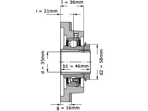 FAG Lagerblok Vierkant UKF208 J7 (35mm)