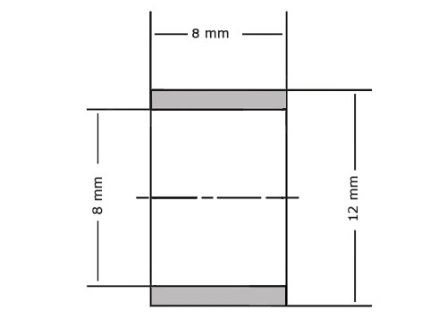 Glijlager Sinterbrons BP25 8x12x8mm