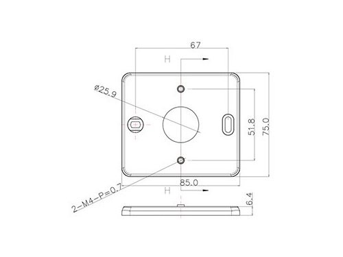 Montageplaat perilex opbouw creme met gat Power