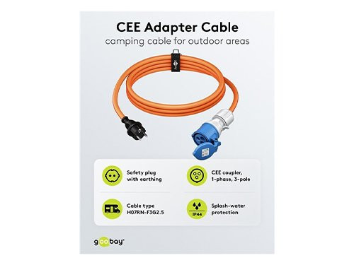 Foto van CEE verloopsnoer 5m stekker naar CEE contra CEE verloopsnoer 5m stekker naar CEE contra